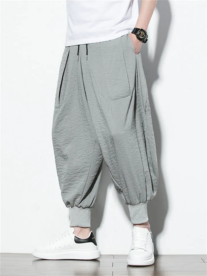 Men's Casual Breathable Ankle-Tied Baggy Lantern Pants
