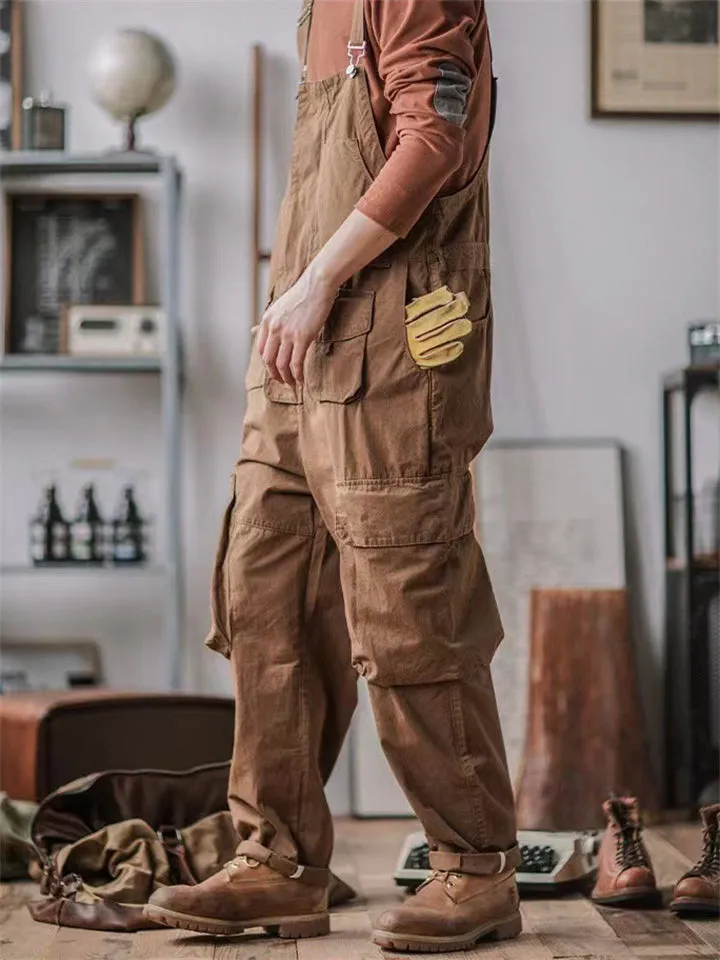 Men's Casual Cozy Oversized Multi-Pocket Dungarees