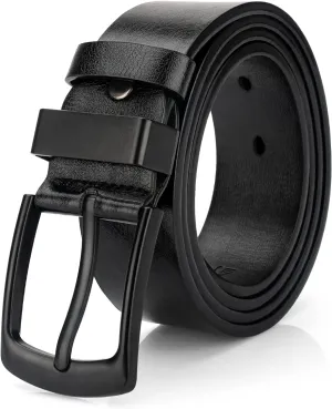 Mens Casual Dress Belt, PU Leather Belt for Men