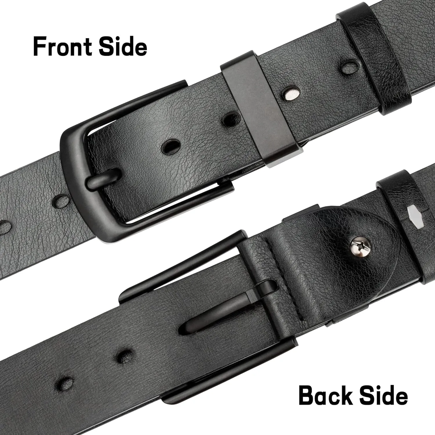 Mens Casual Dress Belt, PU Leather Belt for Men