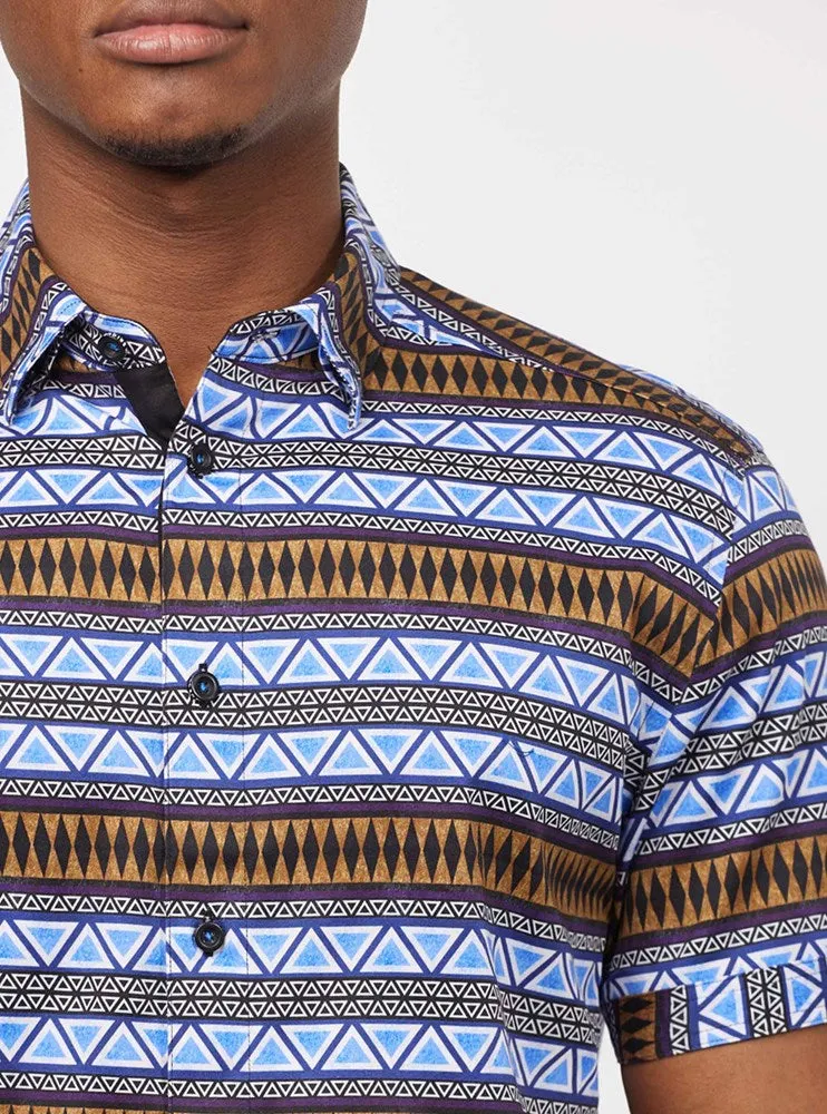 Men's casual short sleeve stretch shirt