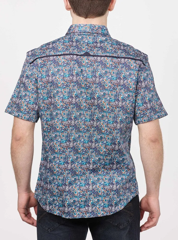 Men's casual short sleeve stretch shirt