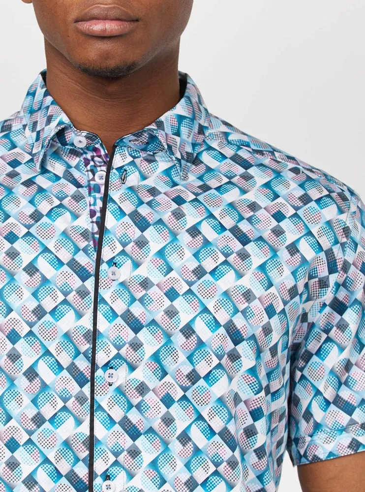 Men's casual short sleeve stretch shirt