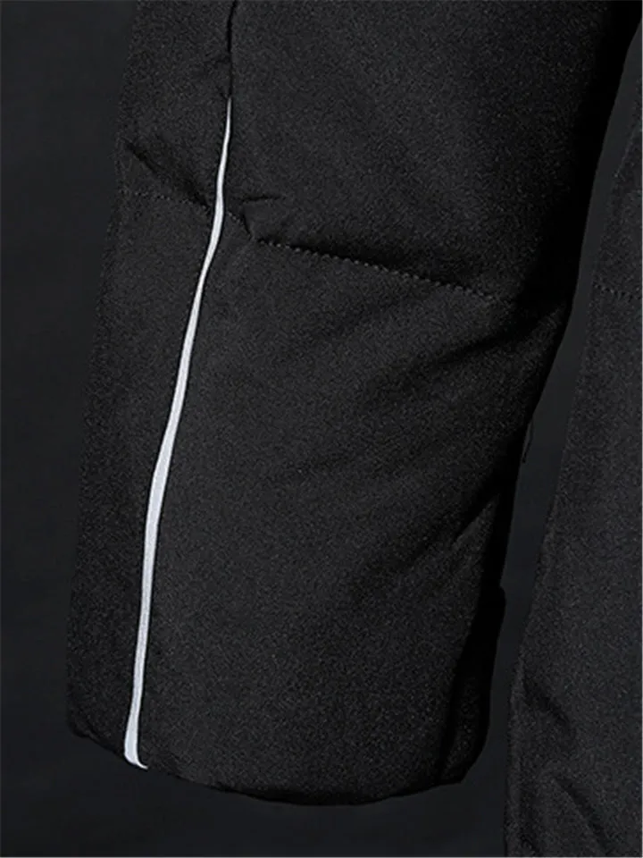 Men's Casual Simple Style Cozy Solid Color Warm Hooded Down Coat