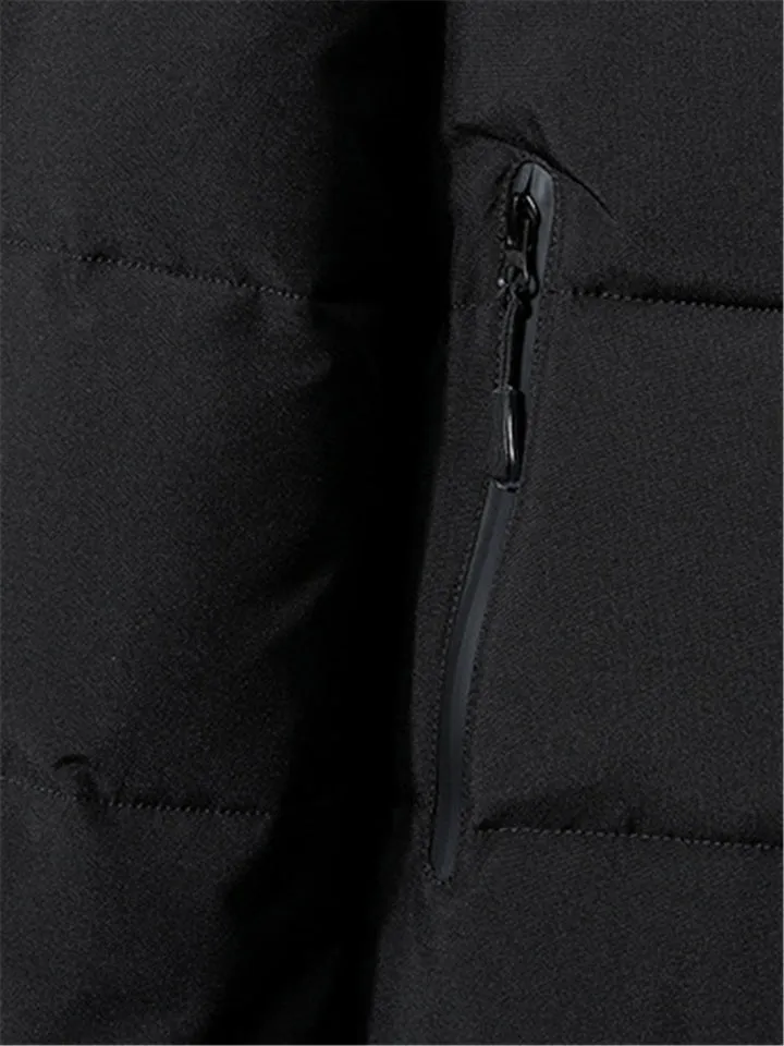 Men's Casual Simple Style Cozy Solid Color Warm Hooded Down Coat