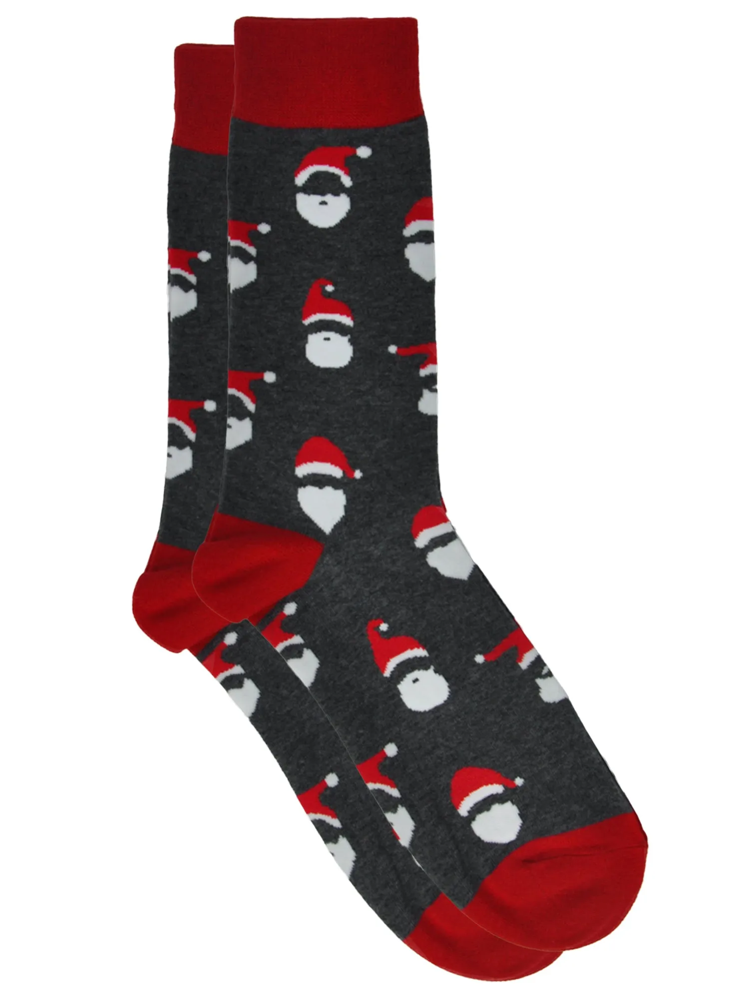 Men's Christmas Socks Santa Claus & Christmas Trees Socks Size 10-13 (2-Pairs)