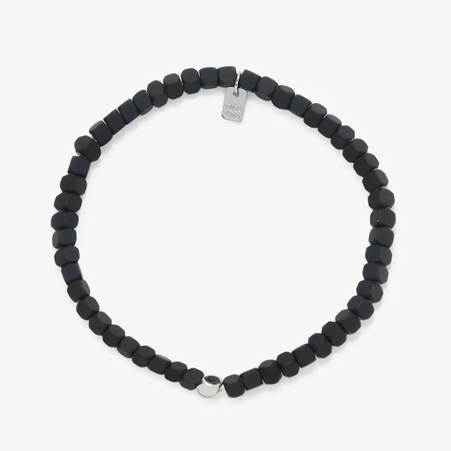 Men's Coated Hematite Stretch Bracelet