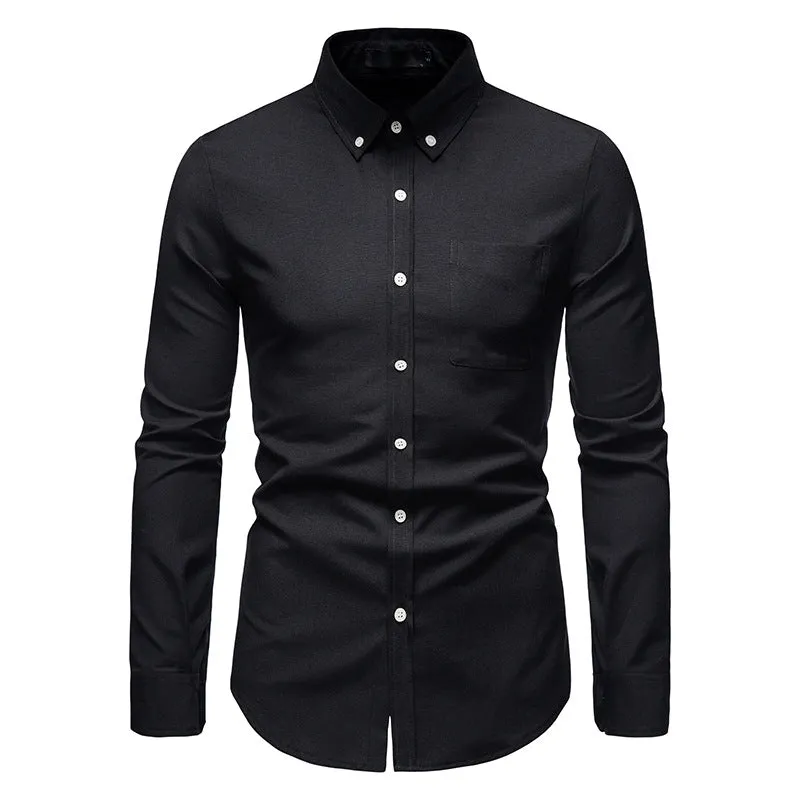 Men's Comfortable Oxford Shirt Water Drop Ethnic Style Color Block Shirt