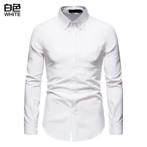 Men's Comfortable Oxford Shirt Water Drop Ethnic Style Color Block Shirt
