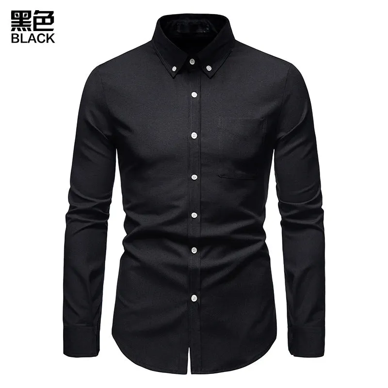 Men's Comfortable Oxford Shirt Water Drop Ethnic Style Color Block Shirt