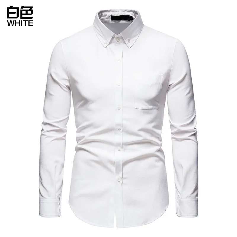 Men's Comfortable Oxford Shirt Water Drop Ethnic Style Color Block Shirt