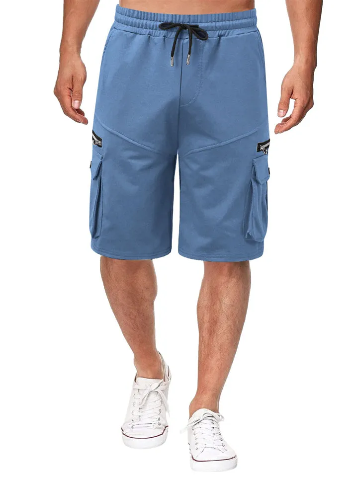 Men's Cotton Blend Plus Size Casual Knee Length Shorts in Summer
