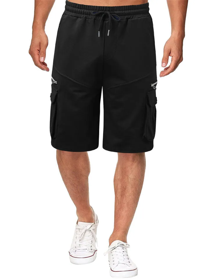 Men's Cotton Blend Plus Size Casual Knee Length Shorts in Summer