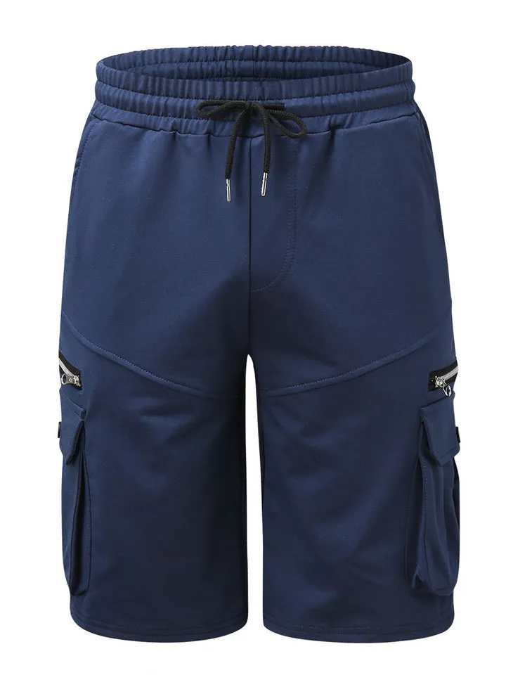 Men's Cotton Blend Plus Size Casual Knee Length Shorts in Summer