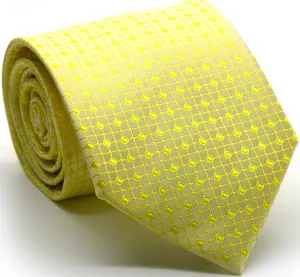 Mens Dads Classic Yellow Geometric Pattern Business Casual Necktie & Hanky Set UO-3