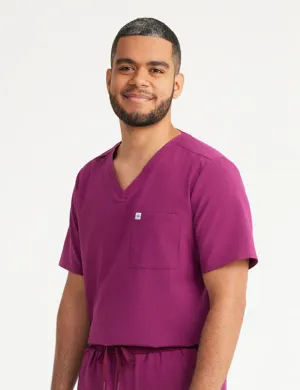 Men's Essential Scrub Top - Burgundy