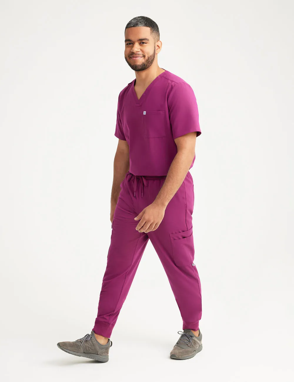 Men's Essential Scrub Top - Burgundy
