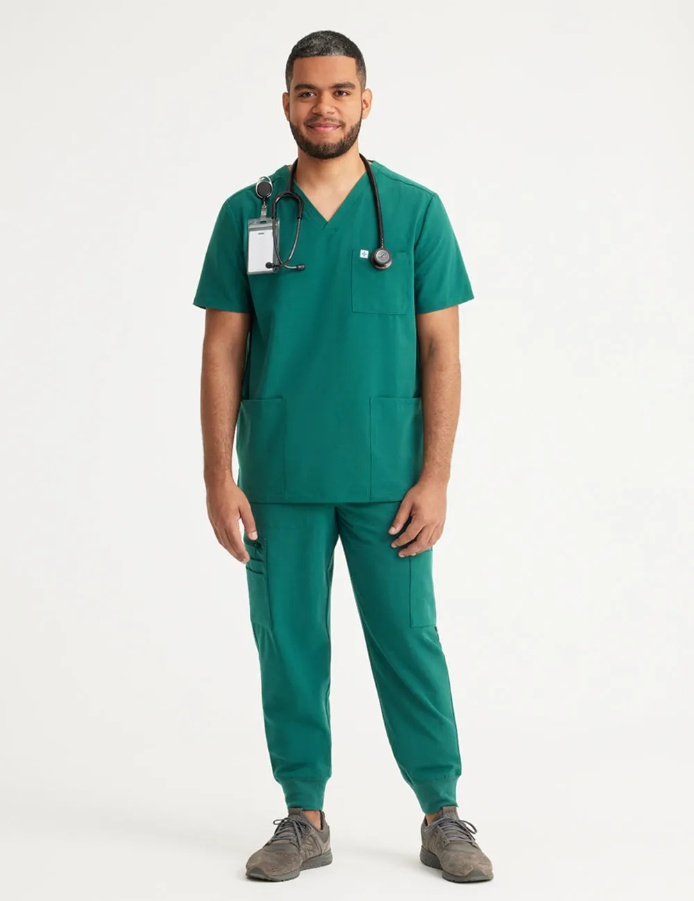 Men's Essential Scrub Top - Hunter Green
