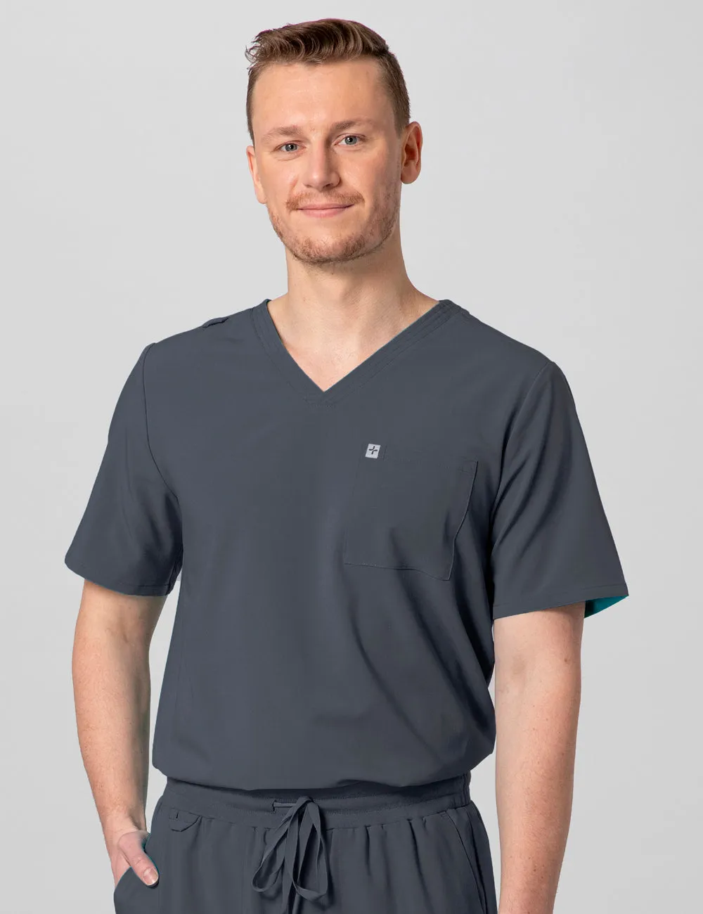 Men's Essential Scrub Top - Pewter