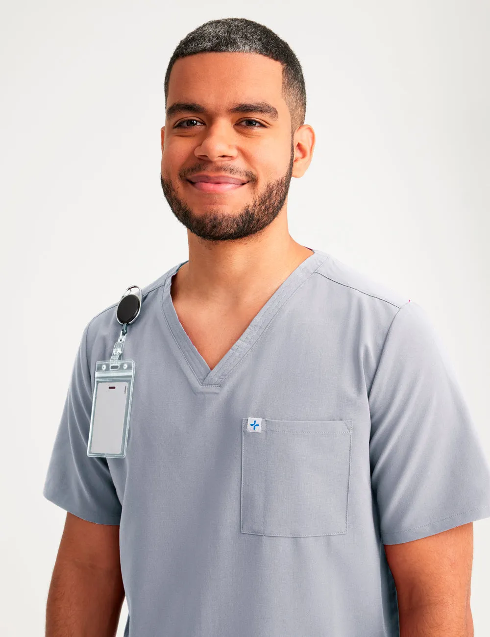 Men's Essential Scrub Top - Stone Gray