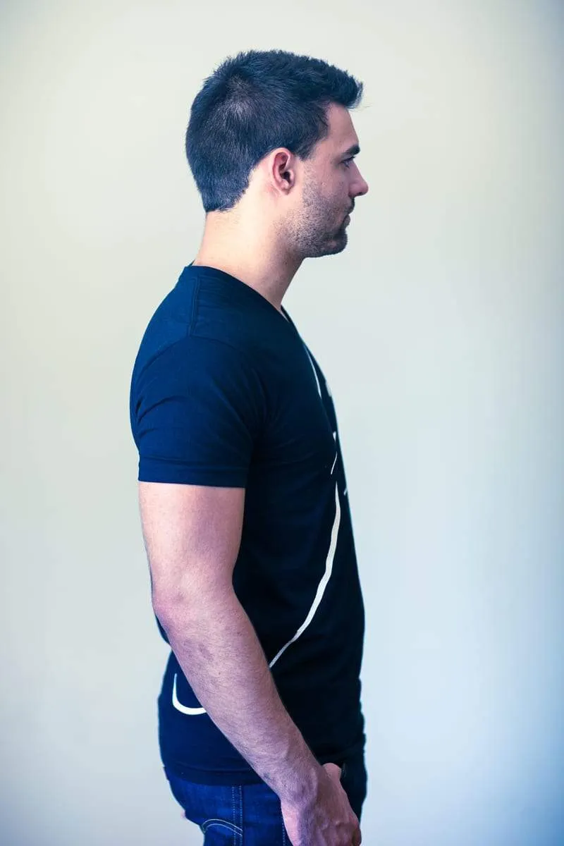 Men's - Fin Black V-Neck T-Shirt