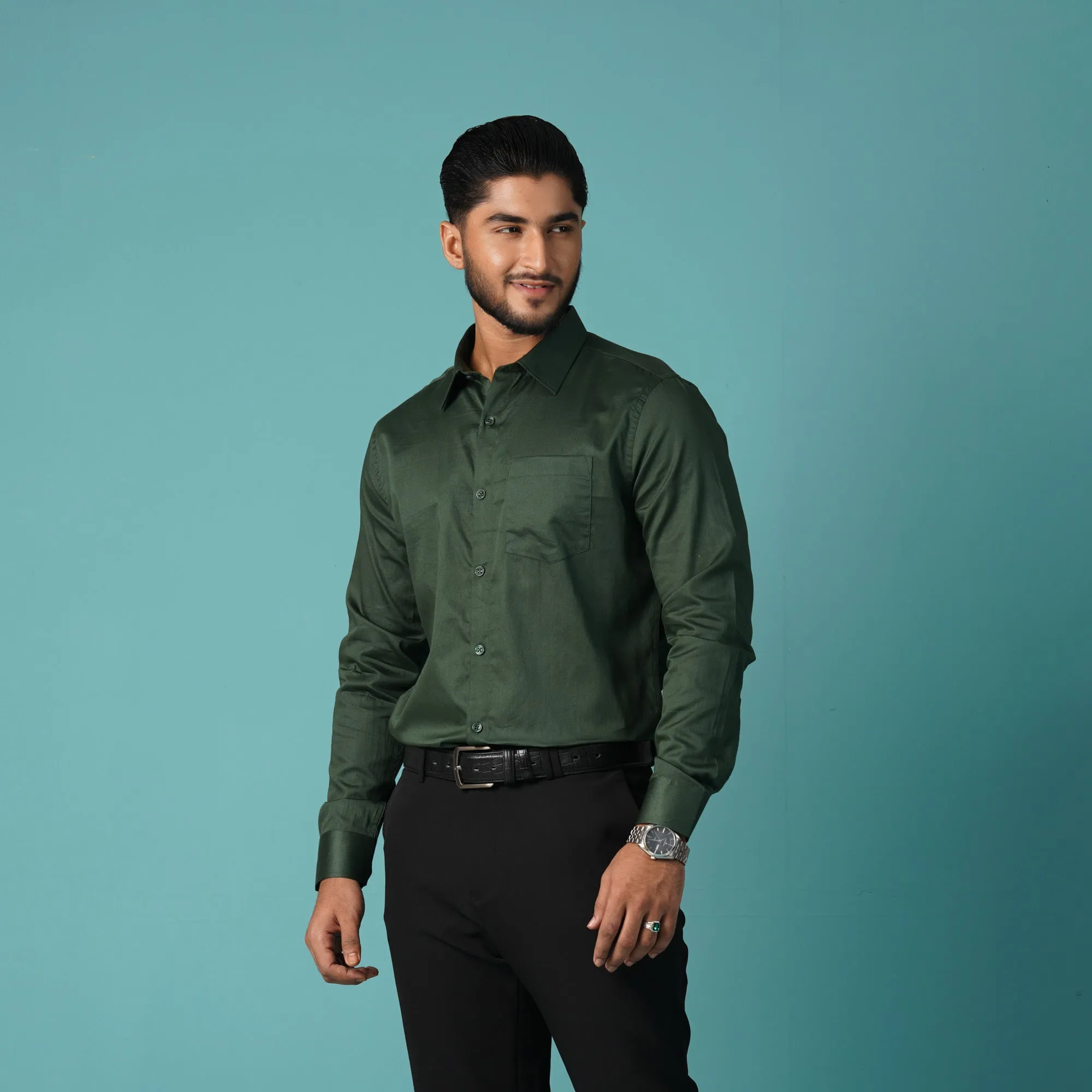 Mens Formal Shirt-Green