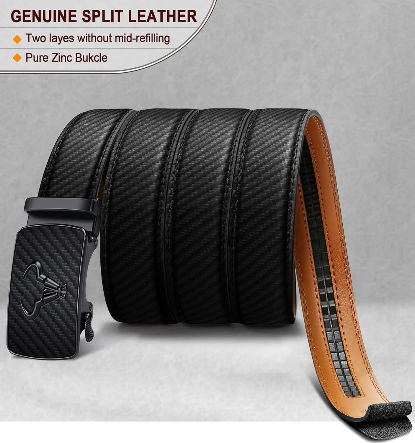 Men's Genuine Leather Belt, Brand Ratchet Belt