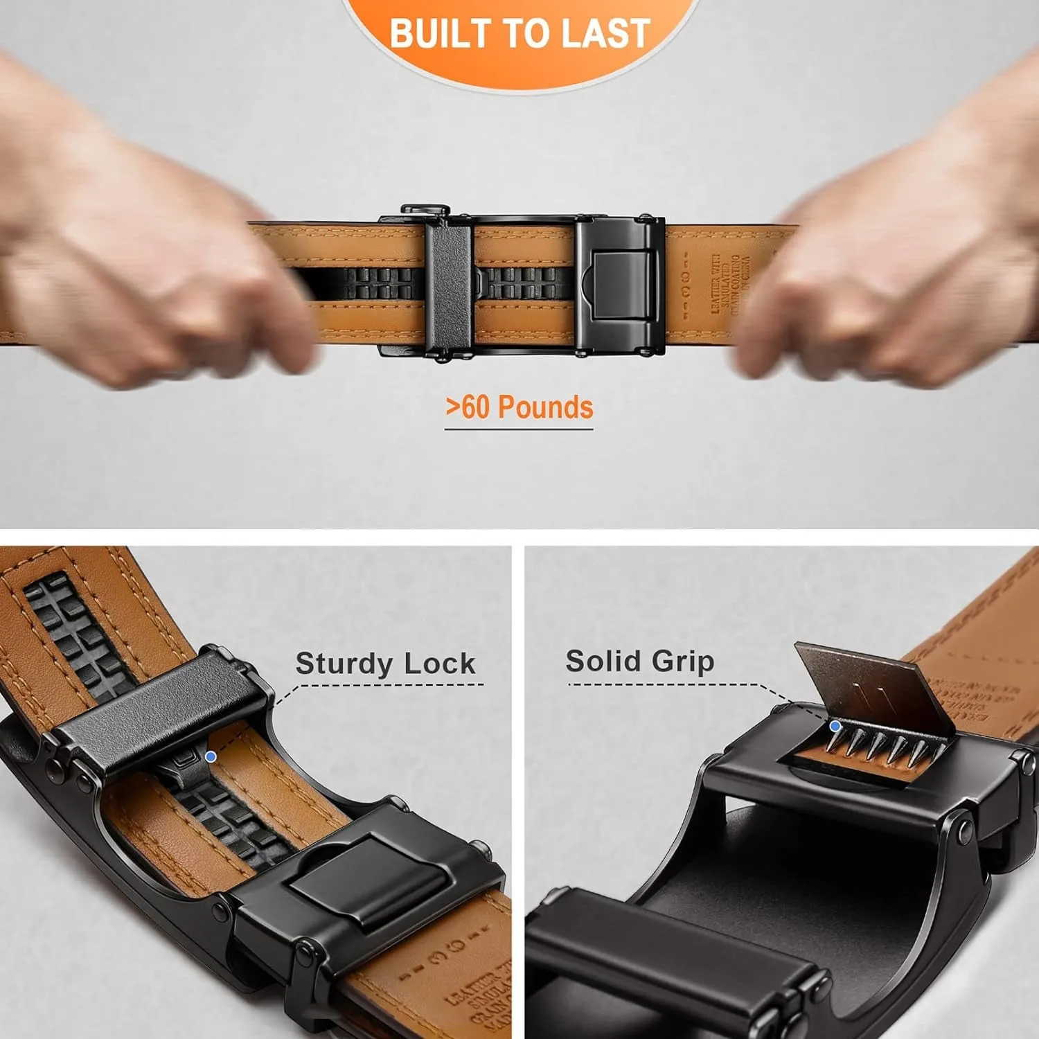 Men's Genuine Leather Belt, Brand Ratchet Belt