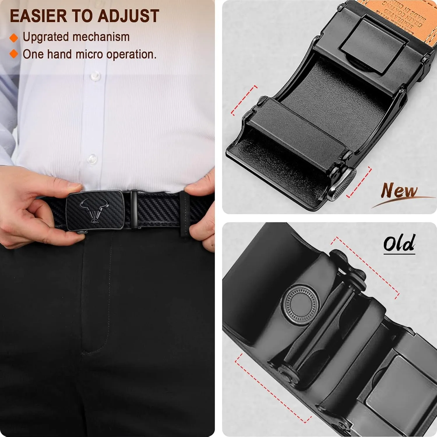 Men's Genuine Leather Belt, Brand Ratchet Belt