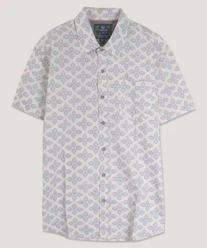 Men's Geo Tile Collared Button-Down Shirt