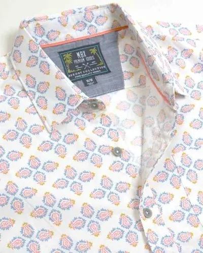 Men's Geo Tile Collared Button-Down Shirt