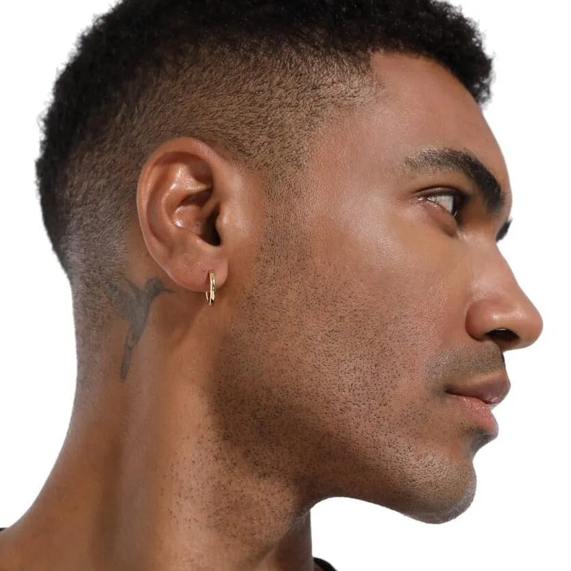 Men's Gold Hoop Earrings in 14K Gold - 15mm
