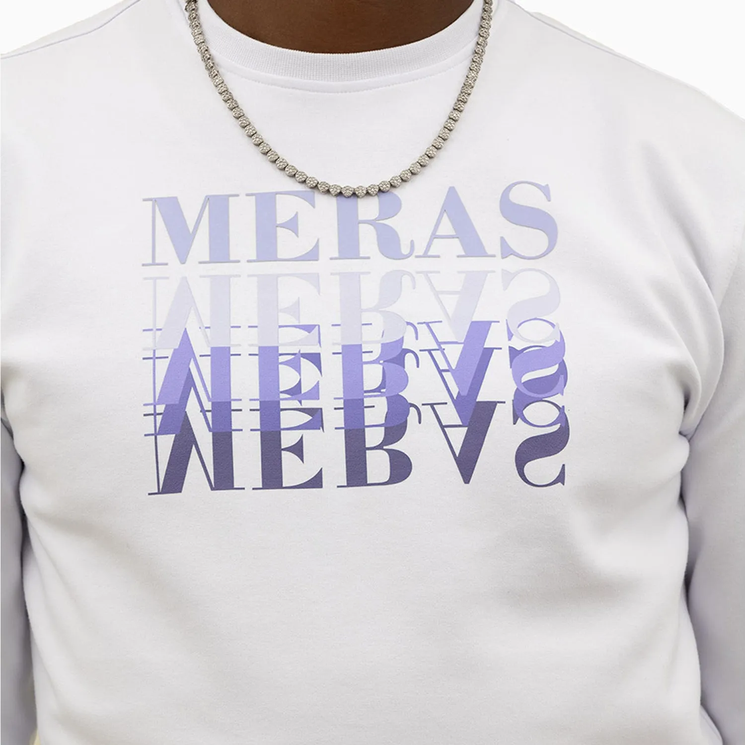 Men's Gradient Text Crew Neck Sweatshirt