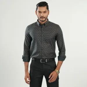 Mens Green Stripe Formal Shirt