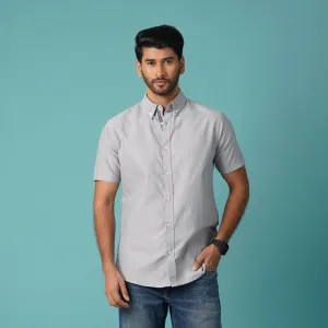 Mens Grey Short Sleeve Shirt