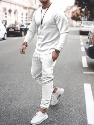 Men's High Street Casual Long Sleeve 2 Pieces Tracksuit