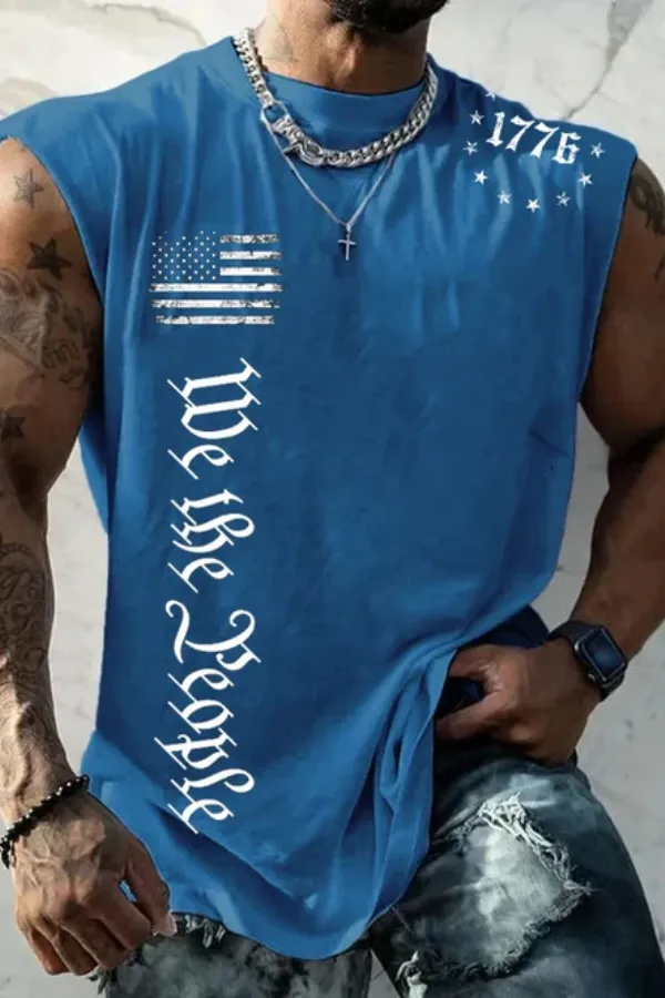 Men's Independence Day Printed Casual Vest