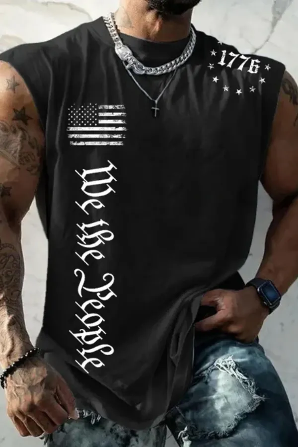 Men's Independence Day Printed Casual Vest