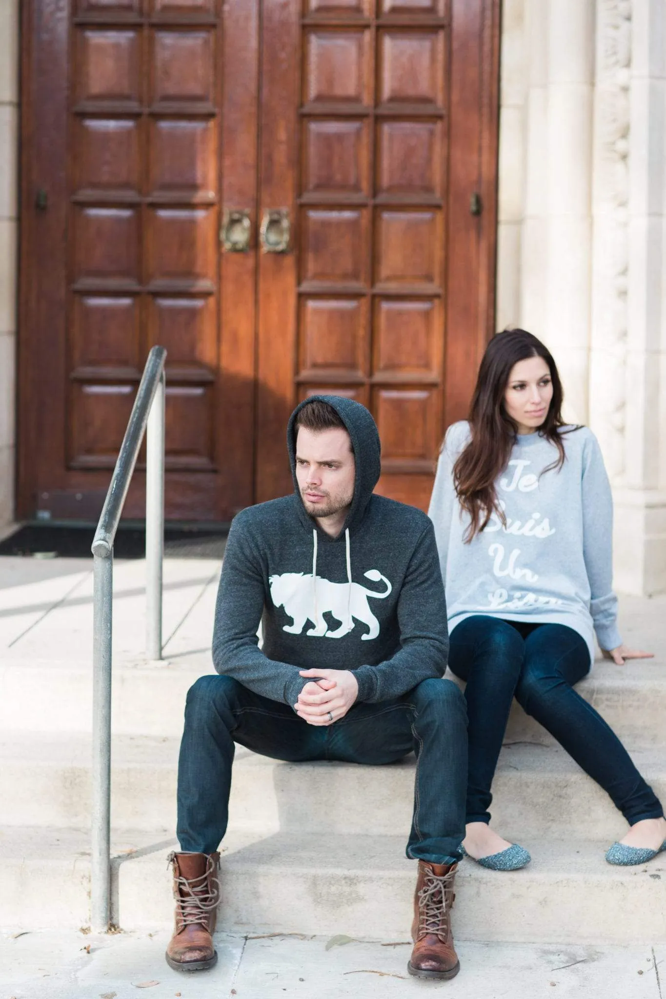 Men's - Je Suis un Lion Heather Grey Pullover Hoodie