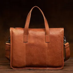Men's leather handbag business leisure computer bag