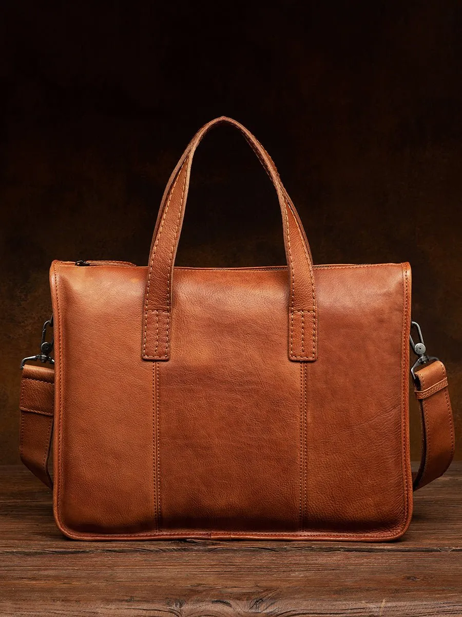 Men's leather handbag business leisure computer bag