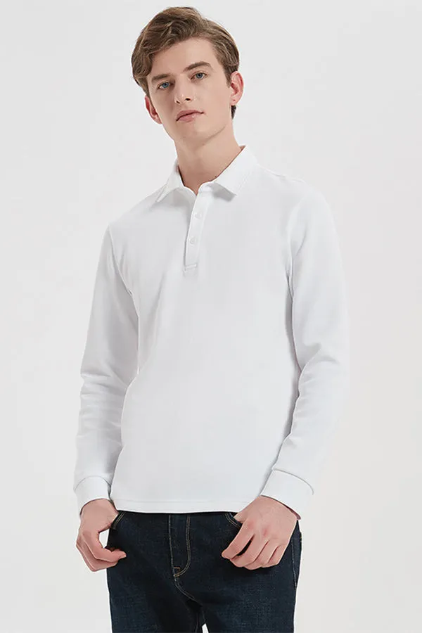men's long sleeve thick shirt polo shirt
