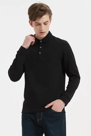 men's long sleeve thick shirt polo shirt