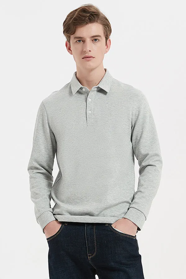 men's long sleeve thick shirt polo shirt