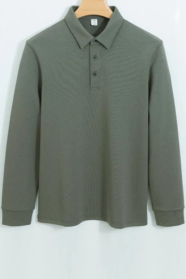 men's long sleeve thick shirt polo shirt