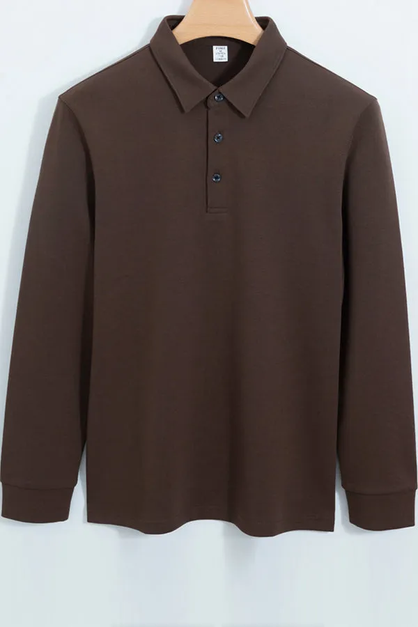 men's long sleeve thick shirt polo shirt