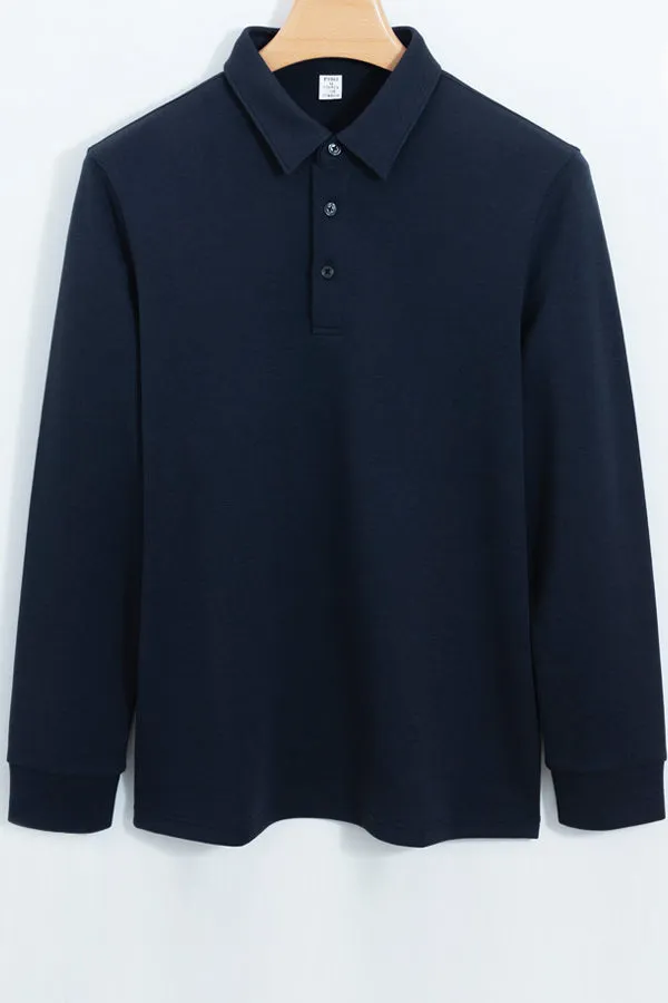 men's long sleeve thick shirt polo shirt