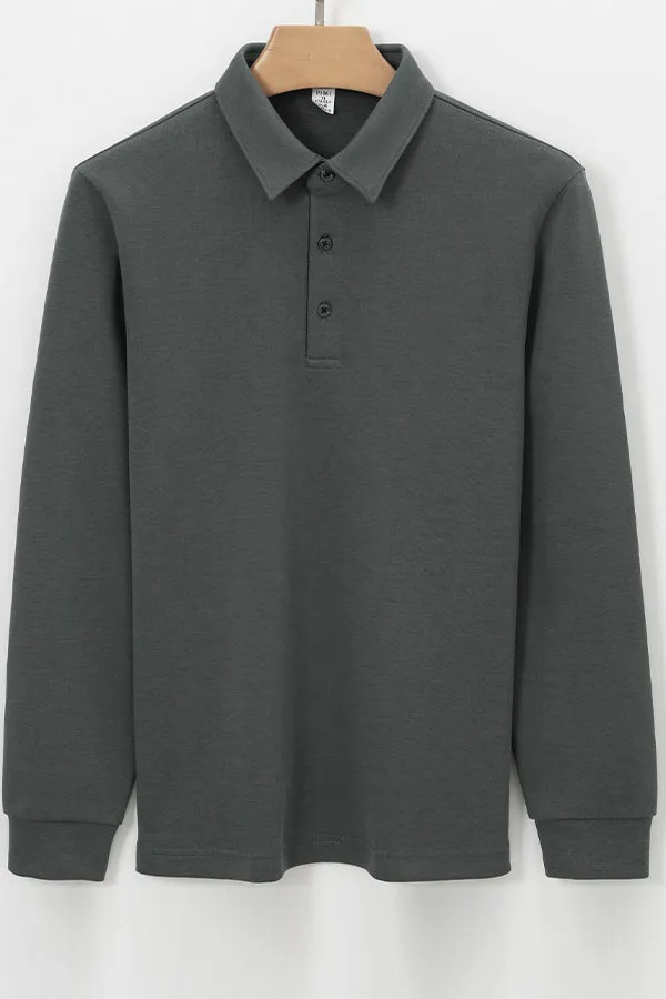 men's long sleeve thick shirt polo shirt