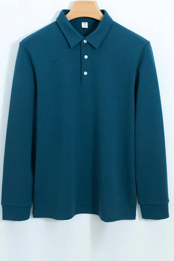 men's long sleeve thick shirt polo shirt