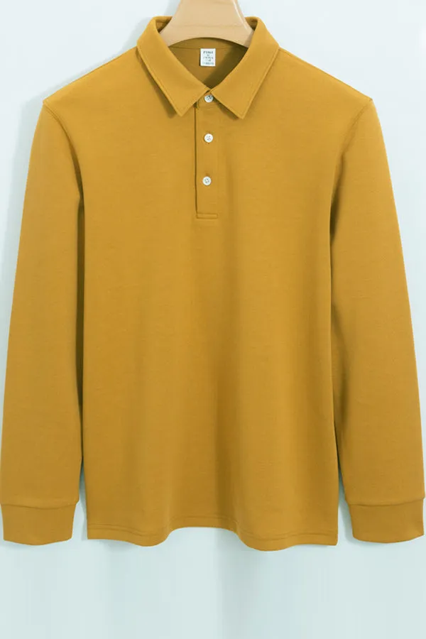 men's long sleeve thick shirt polo shirt